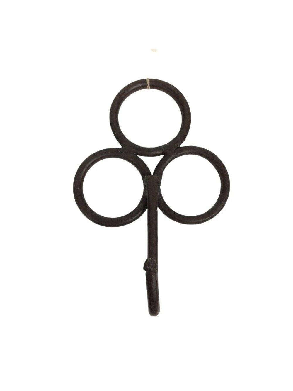 Pier 1 Wrought Iron Wall Hook With 3 Rings For Hanging Hats Coats Bags